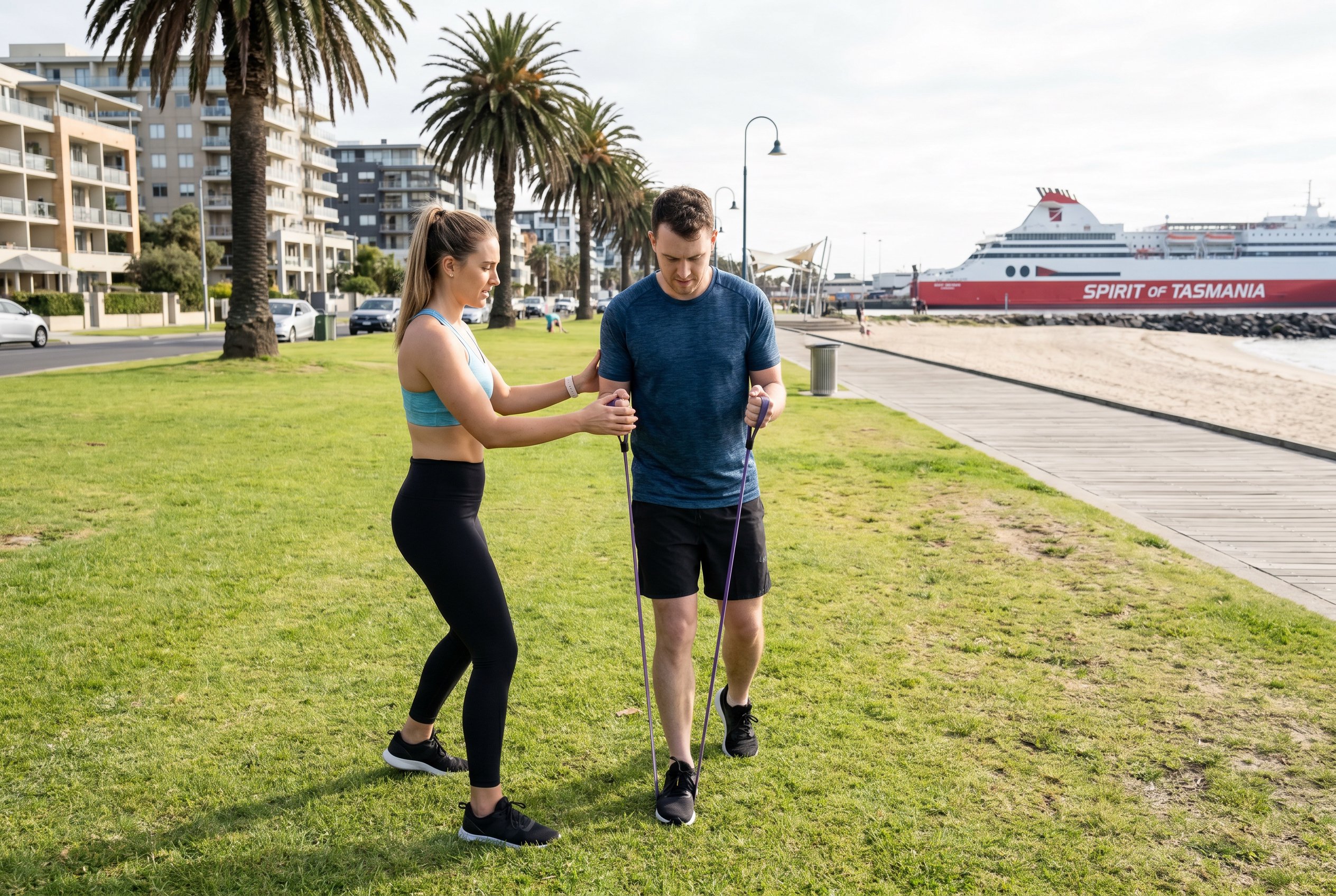 personal trainer port melbourne one-on-one session in progress