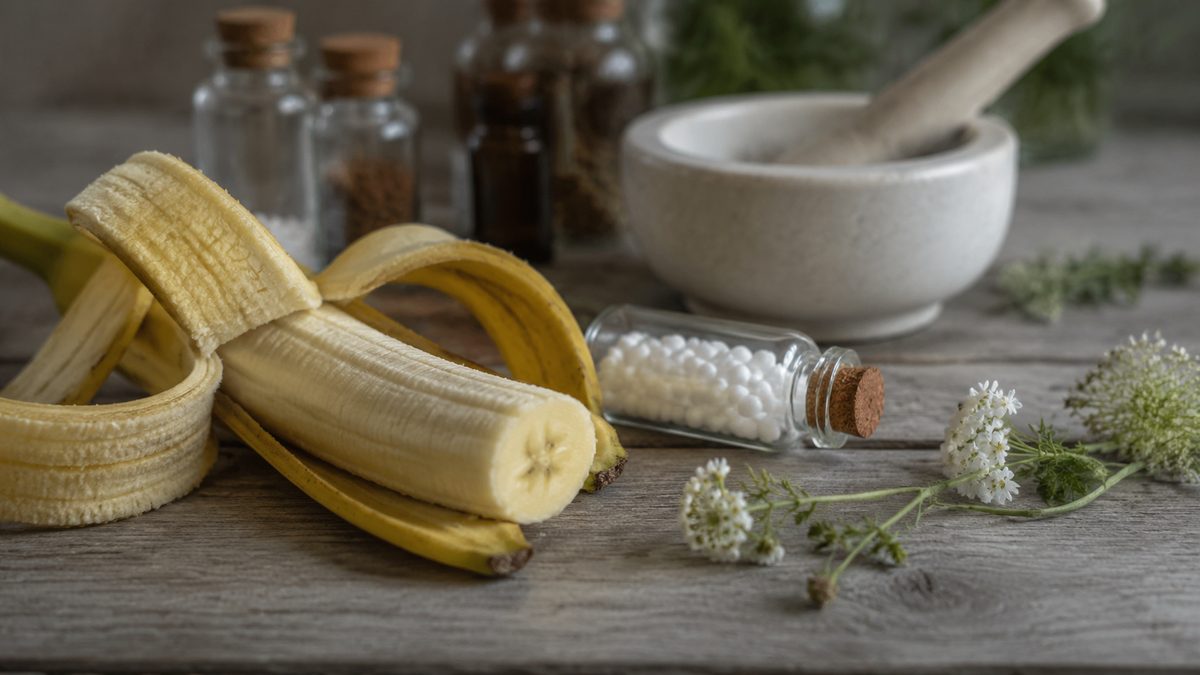 Can we eat bananas with homeopathic medicine?